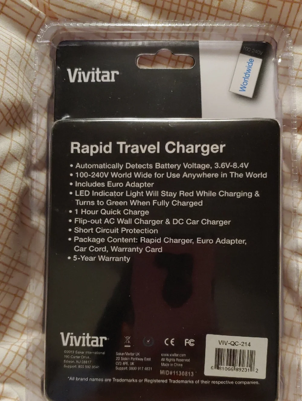 Vivitar Rapid Travel Charger QC-214 in Black